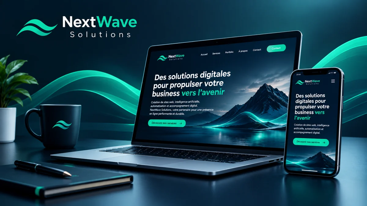 Aperçu NextWave Solutions — création de site web premium